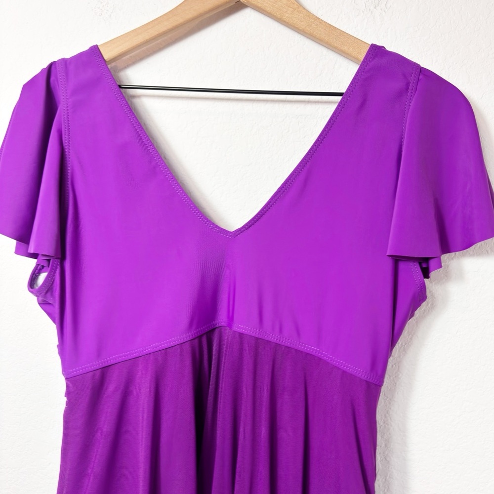 BLOOMING JELLY PURPLE ONE PIECE SWIMSUIT DRESS PLUS SIZE XXL BRAND NEW - Picture 4 of 6